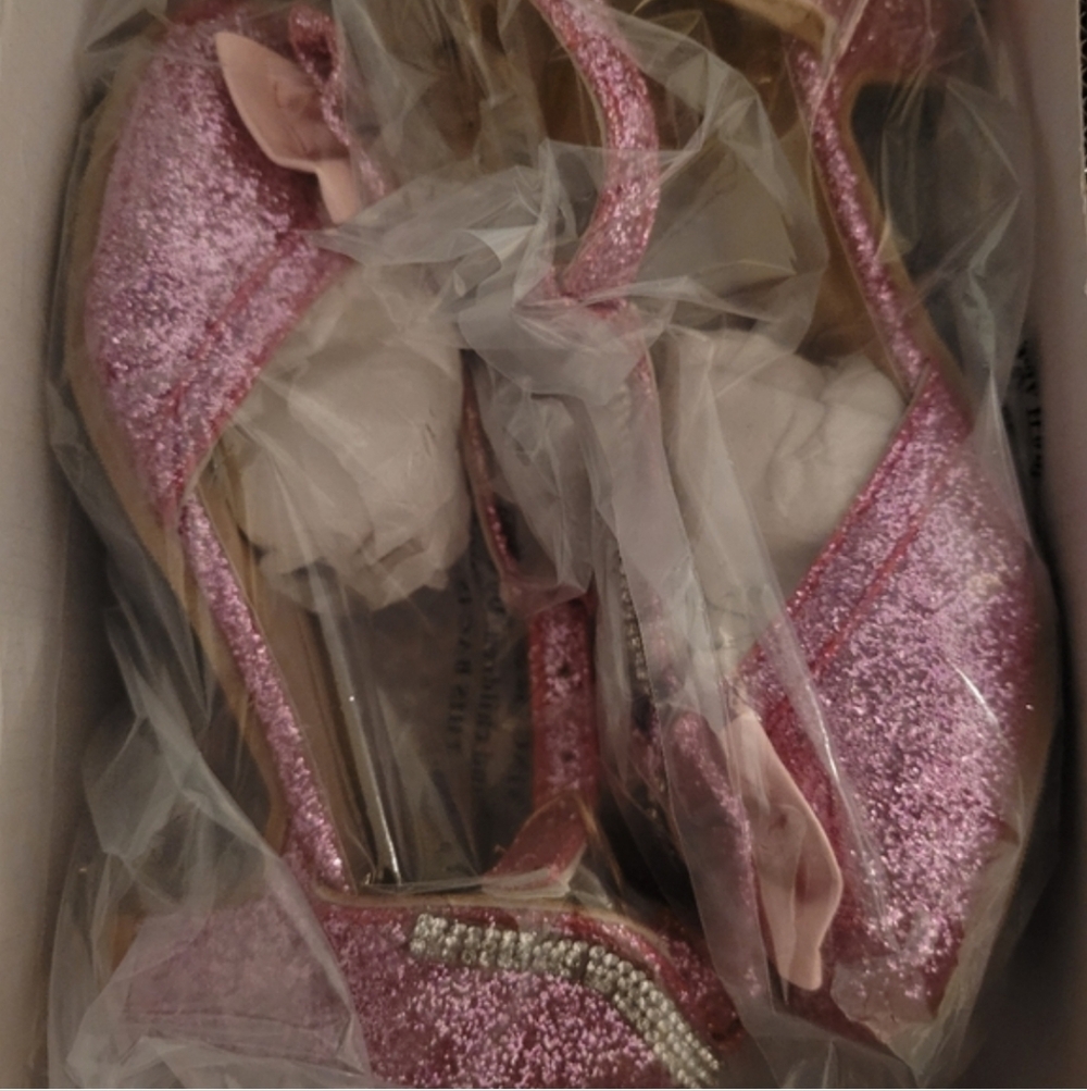 Little Girl's Glittery Pink Dress Shoes (sz 12)